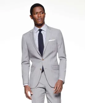 Sutton Suit Jacket in Italian Grey Windowpane Tropical Wool