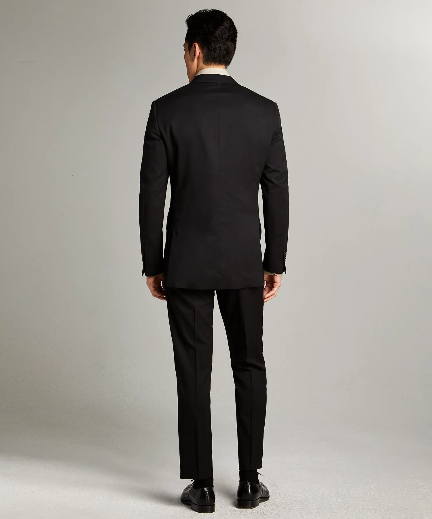 Sutton Suit Pant in Italian Natural Stretch Black Wool