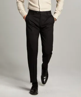 Sutton Suit Pant in Italian Natural Stretch Black Wool