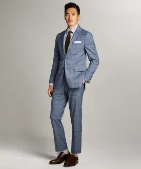 Sutton Wool Suit Jacket in Blue Check