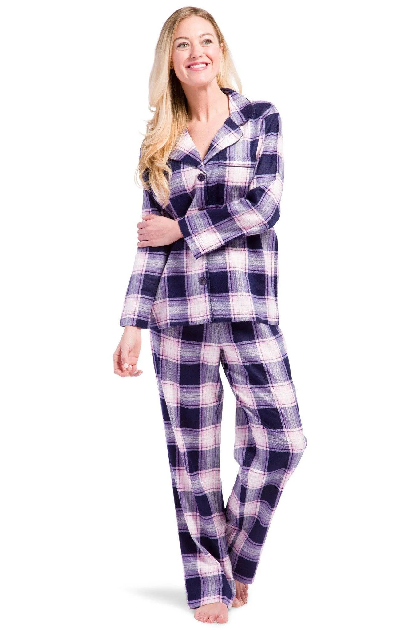 Women's EcoFlannel? Full Length Plaid Pajama Set with Gift Box