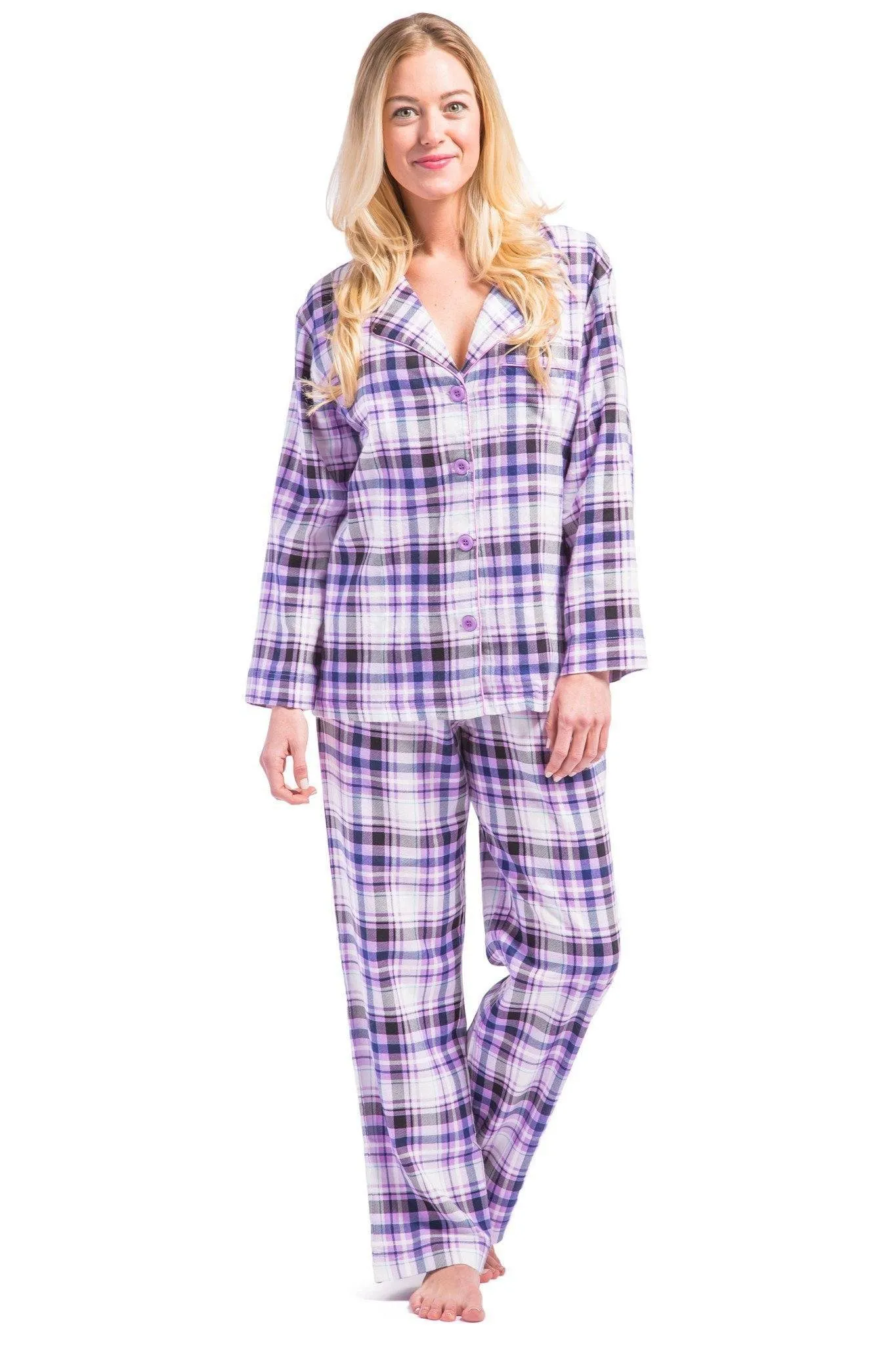 Women's EcoFlannel? Full Length Plaid Pajama Set with Gift Box