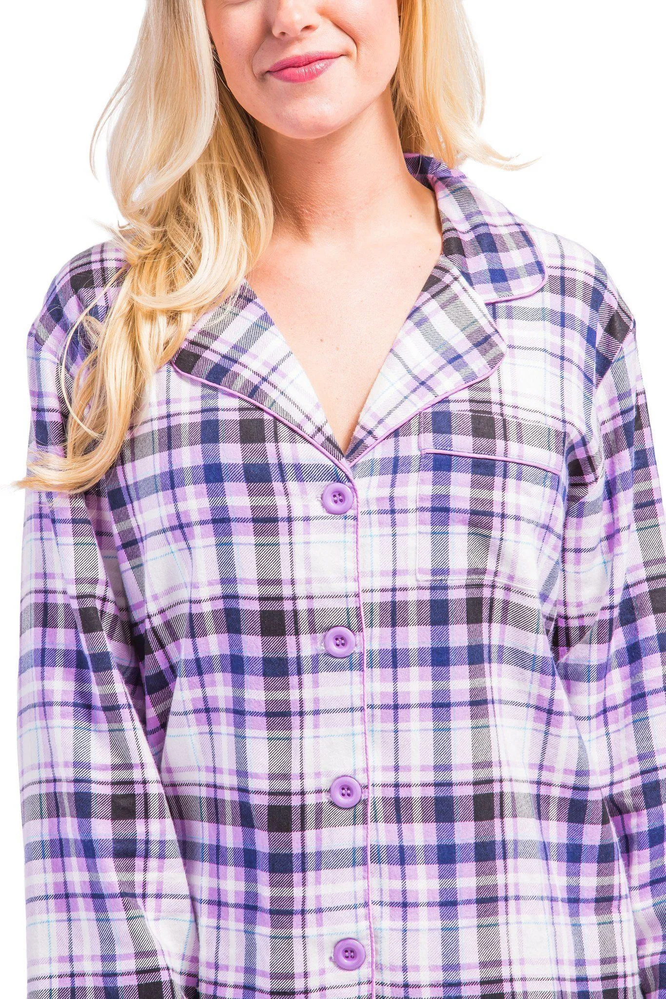Women's EcoFlannel? Full Length Plaid Pajama Set with Gift Box